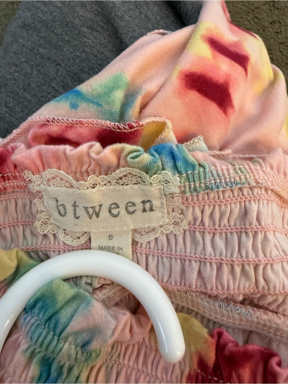 btween Pink Tie-Dye Ruffle Mini Skirt - Picture 3 of 3